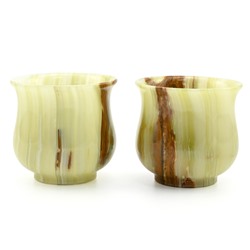 Подарочные стаканы для виски 150 мл из оникса пара 75*75*70мм.