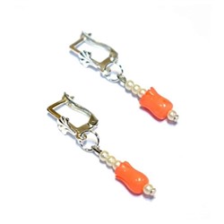 Серьги Коралл цветок SH 501163