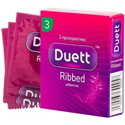 Презервативы A DUETT RIBBED №3