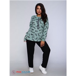 Трикотажный костюм с брюками оливковый К-62(2)