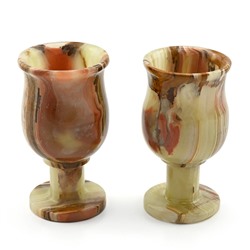 Подарочный набор рюмки 50мл из оникса 2 шт 50*50*95мм