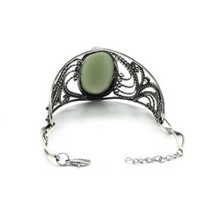 Браслет из нефрита "Овал", 16,5см.