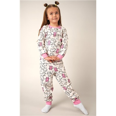 Пижама из футера с начесом для девочки Happyfox