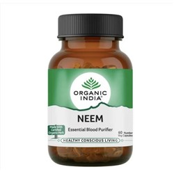 NEEM Essential Blood Purifier, Organic India (НИМ, Незаменимый очиститель крови, Органик Индия), 60 капс.