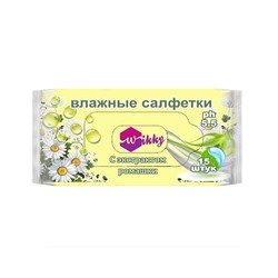 Влажные салфетки WIKKY 15шт Ромашка (выпис.по 5шт.)