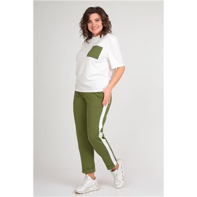 Michel chic 1333 белый-зеленый, Брюки,  Майка
