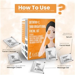 VITAMIN C Skin Brightening Facial Kit, Luster (ВИТАМИН С осветляющий набор для ухода за лицом, Ластер), 1 уп. (45 г.)