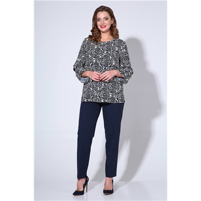 Liona Style 811 молочный/синий, Брюки,  Блуза