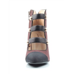 F655-61-4 BLACK/BROWN Туфли женские (натуральная замша) размер 35