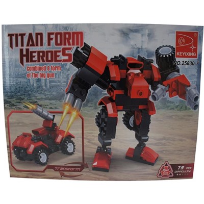 Конструктор Titan Form Heroes 73дет. Военная техника-трансформер  18*13см/ коробка 25830-7