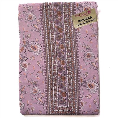 PAKIZAA Long Kurti Suit - Купон для пошива костюма, цвет РОЗОВЫЙ (отрез ткани для пошива Длинной туники (курты), штанов и накидки), Shiv Gori, 1 шт.