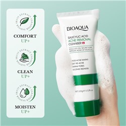 Противовоспалительная пенка для лица с салициловой кислотой BIOAOUA Salicylic Acid Acne Removal Cleanser, 100 гр.
