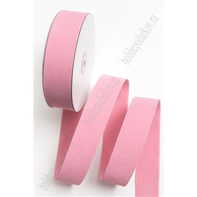 Лента замшевая двусторонняя 4 см*20 ярд (SF-7252) розовый №115
