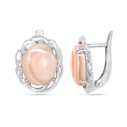 Серьги из серебра перламутр розовый, СПН4026