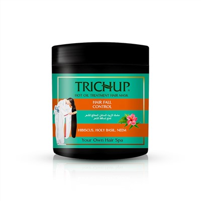 TRICHUP Hot Oil Treatment Hair Mask HAIR FALL CONTROL, Vasu (ТРИЧУП (ТРИЧАП) Маска для волос, КОНТРОЛЬ ВЫПАДЕНИЯ, Васу), ЧЕРНАЯ БАНКА 500 мл.