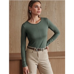 Лонгслив из премиального хлопка с эластаном