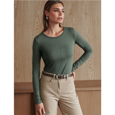 Лонгслив из премиального хлопка с эластаном