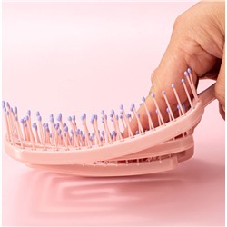 Расческа для волос массажная спиральная пружинистая для легкого расчесывания. СИРЕНЕВАЯ