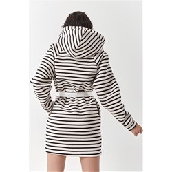 Платье из футера с начесом в полоску