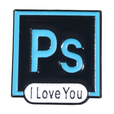 Металлический значок "Photoshop"