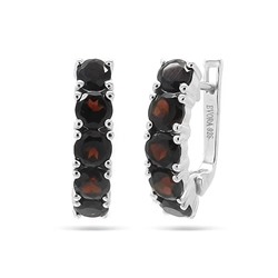 Серьги из серебра гранат, Джоли