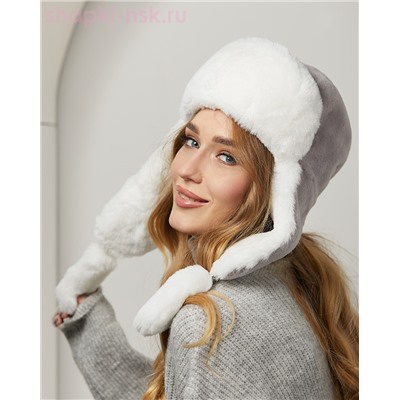 Норд кролик/песец Ушанка женская (56-58)