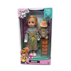 Кукла с длинными волосами в сарафане + аксессуары 31*17см / коробка G9825
