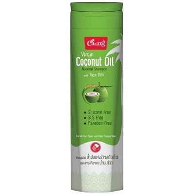Virgin Coconut Oil NATURAL SHAMPOO with Rice Milk, Caring (НАТУРАЛЬНЫЙ ШАМПУНЬ с кокосовым маслом и рисовым молочком), 200 мл.