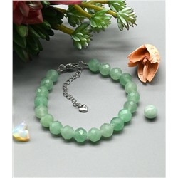 Браслет из кальцита шарик гр.8мм цв.зеленый