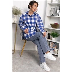 Рубашка хлопковая Джанет (электрик/белая) Б14271-4М