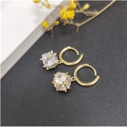 Серьги "Exclusive" цвет золотистый, камень прозрачный арт. 706.796