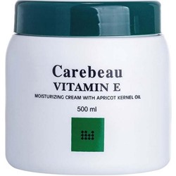 VITAMIN E Moisturizing Cream With Apricot Kernel Oil GREEN, Carebeau (ВИТАМИН Е, Увлажняющий крем с маслом косточек абрикоса ЗЕЛЕНЫЙ, Кеабью), 500 мл.