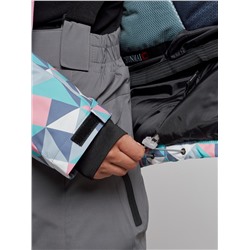 Горнолыжный костюм женский зимний серого цвета 022302Sr