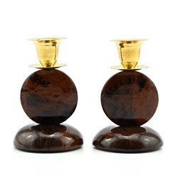 Пара подсвечников из обсидиана 70*70*100мм.