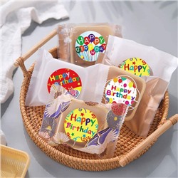 Стикер «Happy Birthday», круглый