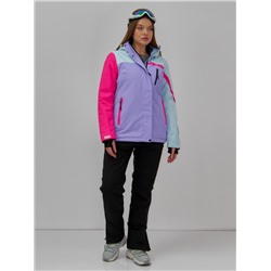 Горнолыжный костюм женский зимний фиолетового цвета 016F