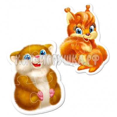 Мягкие магнитные Baby puzzle "Пушистики" 2 картинки, 7 дет. VT3208-04, VT3208-04
