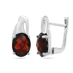 Серьги из серебра гранат, Восторг