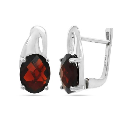 Серьги из серебра гранат, Восторг