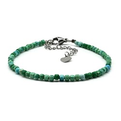 Браслет из бирюзы кубик гр.3мм, 17см