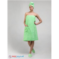 Женский махровый банный комплект (парео на пуговицах и чалма) К-26 (48)