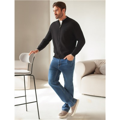 Кардиган на молнии из хлопка с нейлоном