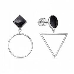 Серьги из серебра без вставки, В10-0196