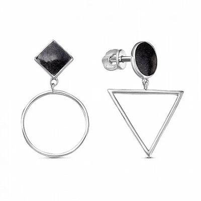 Серьги из серебра без вставки, В10-0196