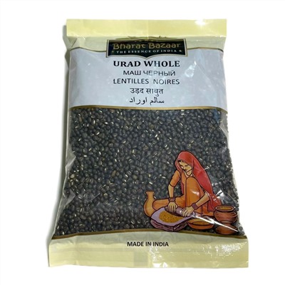 URAD WHOLE, Bharat Bazaar (МАШ ЧЕРНЫЙ, Бхарат Базар), 500 г.