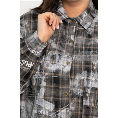 Рубашка хлопковая Шэрри (серо-коричневая) Б14307-18М