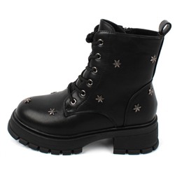 AL7773 черн Ботинки зима для девочек (33-38)/6