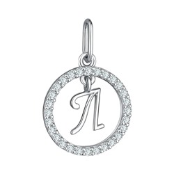 Подвеска из серебра куб.циркон., Л-29417
