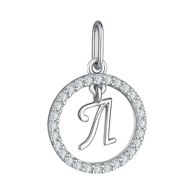 Подвеска из серебра куб.циркон., Л-29417
