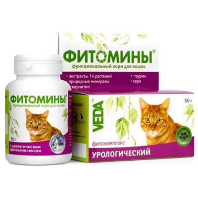 ФитоМины Урологический профилактикака мочекаменной болезни для кошек, 100 таблеток  АГ